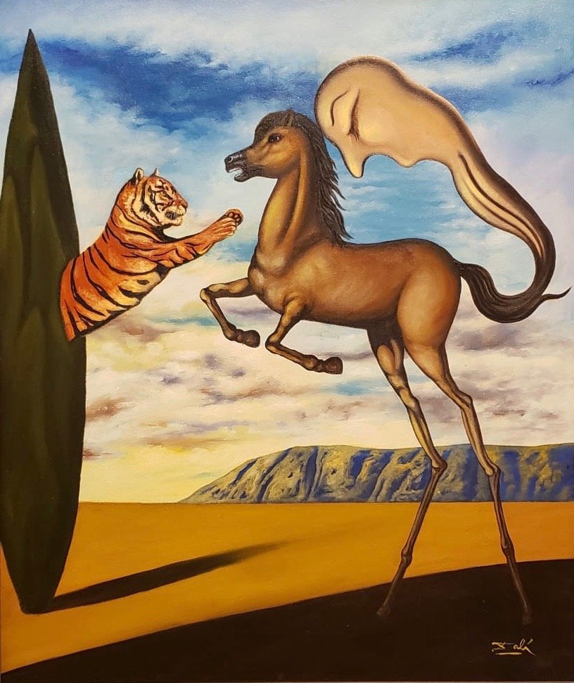 Salvador Dali (Oil on Canvas) in the style of